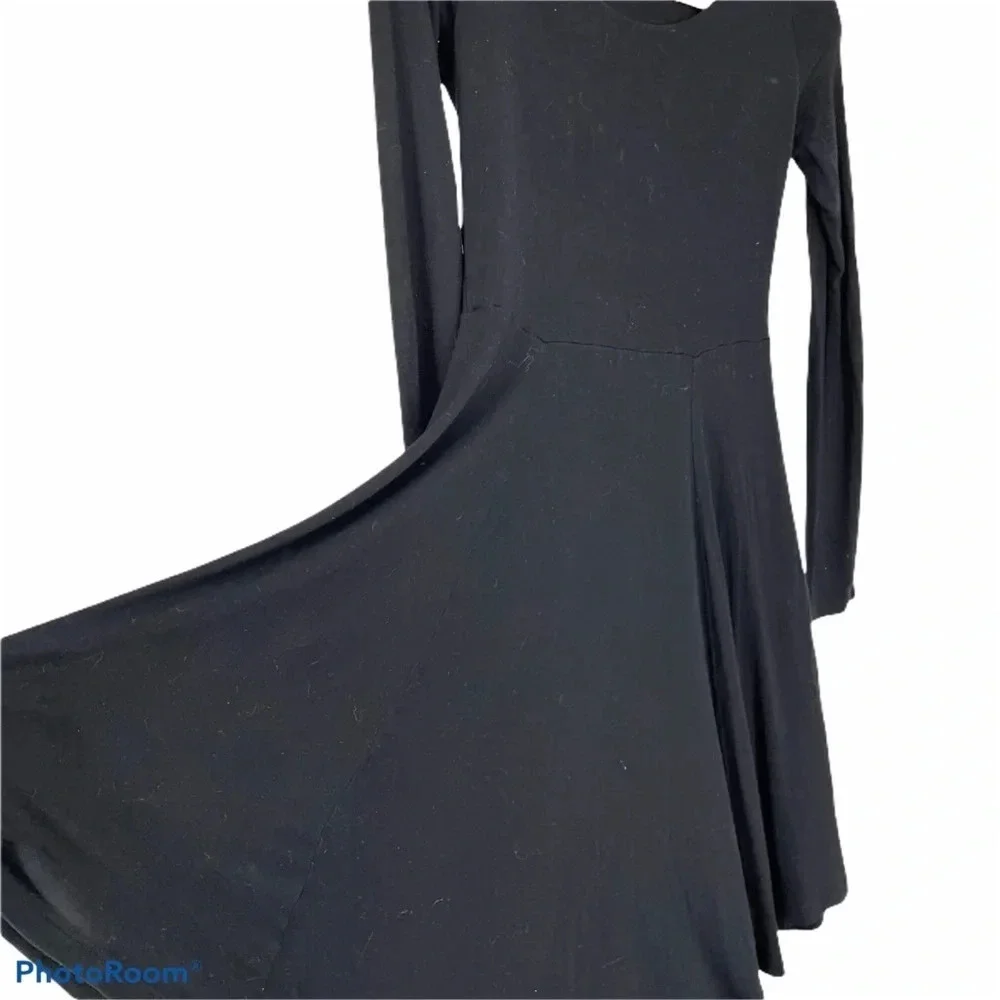 Peruvian Connection black midi ballet dress viscose spandex XS - Picture 2 of 5